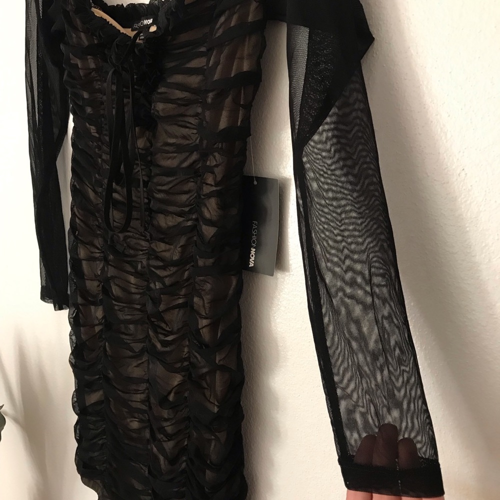 Maura Mesh Long Sleeve Mini Dress - Picture 6 of 8